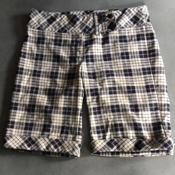 Vntg Plaid Mid-Rise Bermuda Shorts - Picture 1 of 9